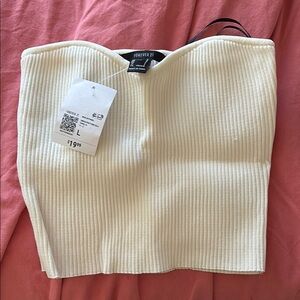 Forever 21 Cream Ribbed Skirt